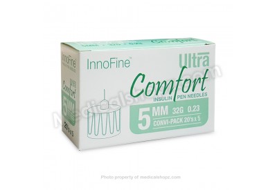 INNOFINE Ultra Comfort Insulin Pen Needles 5MM x 32G x 0.23 (CONVI-PACK 20's x 5)
